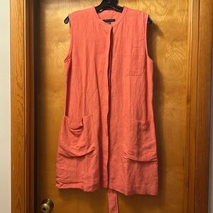 Judith & Charles Peach Linen-Blend Dress